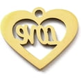 thumbnail image 2 of 10Pcs 316L Surgical Stainless Steel Heart Pendants Heart with Word Love Charm Real 18K Gold Plated Pendant Charm for Birthday Festival Elegant Gifts Personalized Jewelry 13x15x1mm Hole: 1.4mm Gold, 2 of 3