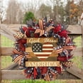thumbnail image 4 of HmNPlay 4th of July Wreath - Handmade Patriotic Memorial Day Front Door Decor, Reusable American Flag Wreath for Veterans Day, Summer Porch Decor with Vibrant All-Weather Flowers, 4 of 7