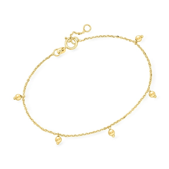 Pure Collection by Ross-Simons Italian 14kt Yellow Gold Bead Station Bracelet, Women's, Adult