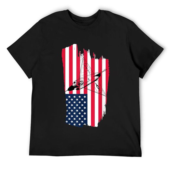 Mens Vintage Military Airplanes Patriotic Graphic Tee Shirt Gift T-Shirt Black