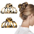 thumbnail image 1 of Shinowa - Pinzas para el pelo, 2 unidades, estilo bohemio, con forma de concha de tortuga, pinzas para el pelo, sujeción fuerte, pinzas para la mandíbula, para cabello grueso, accesorios para el cabel, 1 of 5