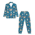 thumbnail image 4 of DISNIMO 2 Pack Pajama Sets for Womens Rooster Snowflake Printed Long Sleeve Button Down Sleepwear Soft V Neck Pjs Loungewear Nighwear with Long Pajama Pants, 4 of 7