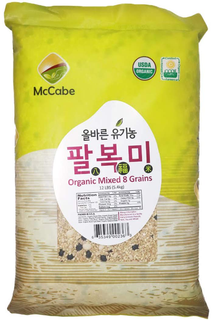 McCabe Organic 8 Mixed Grains, 12Pound Whole Grain, USDA Certified