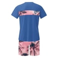 thumbnail image 4 of UVEASISHA Short Sets for Men 2 Piece Outfits Hawaiian Beach Set Tropical Short Sleeve T Shirt and Shorts Blue XXXXL, 4 of 5