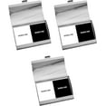 thumbnail image 3 of Set of 3 Curved Metal Business Card Case Holders Unisex (Silver Dots), 3 of 3