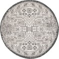 thumbnail image 2 of Rugs.com Outdoor Aztec Collection Rug – 3 Ft Round Charcoal Gray Flatweave Rug Perfect For Kitchens, Dining Rooms, 2 of 6