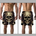thumbnail image 3 of luoweisi Men's Beach Shorts Quick Dry Swim Trunks with Mesh Lining Skull L, 3 of 5