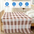 thumbnail image 4 of Brown Checkered Cooling Blanket, Lightweight Breathable Summer Throw Blanket with Double Sided Cold Effect, Farmhouse Buffalo Plaid Picnic Beach Blankets Bed Sheet for Hot Sleepers 40"x60", 4 of 8