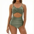 thumbnail image 2 of Traje de baño de una pieza para mujer, conjuntos de bikini para mujer, trajes de baño de color liso con espalda descubierta, tankinis, trajes de baño para mujer, 2 of 7