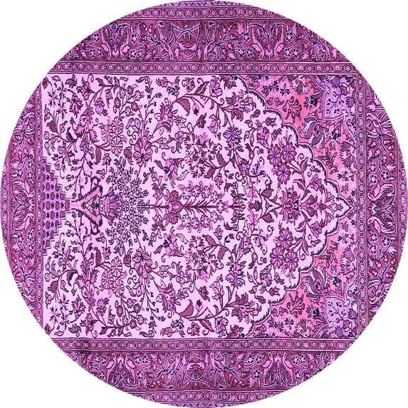 Ahgly Company Indoor Round Persian Purple Traditional Area Rugs, 4' Round