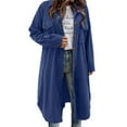 thumbnail image 3 of Womens Plaid Shacket Jacket Long Corduroy Shirt Casual Lapel Button Down Flannel Trench Coats, 3 of 6