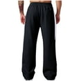 thumbnail image 5 of Handshe Men's Casual Straight-Leg Gym Pants with Breathable Panelled Design and Pockets - Solid Color Fitness Workout Outdoor Activewear,Plus Size, 5 of 5