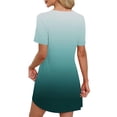 thumbnail image 5 of Liquidation d'Été 2025! Robe Grande Taille pour Femmes, Liquidation d'Été pour Femmes, Robe d'Été à Manches Courtes Imprimé Dégradé Col Rond Plissée avec Poche, 5 of 5