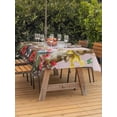 thumbnail image 2 of Outdoor Tablecloth with Umbrella Hole and Zipper, Spring Easter Bunny Rectangle Table Cloth 60x84 Inch Waterproof Tablecloth, Pink Wooden Red Floral Easter Eggs Picnic Table Cover for Patio Camping, 2 of 7