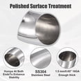 thumbnail image 4 of 2uds OD 3" 45 Grados Inoxidable Acero Curva Tubo Escape Codo Tubo, 4 of 7