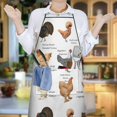 thumbnail image 6 of White Chicken Breed Pattern Apron-Garden Aprons for Women with Pockets-Cotton Linen Waterproof Kitchen Cooking Gardening Aprons Adjustable for Kitchen,Cooking,BBQ and Salon 33x27 Inch, 6 of 7