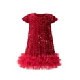 thumbnail image 1 of Odeerbi Niñas Verano Vestido Tanque Lentejuelas Vestido Tutú Volantes Trajes de Noche Vestido Sol Navidad Princesa, 1 of 7