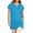 Blue, variant on Short Sleeve Shirts for Women Summer Casual Solid Color Extra Long Fashion V-Neck Double Pocket Top T Shirt