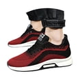 thumbnail image 3 of Mens Shoes,Elevator Casual Mesh Trainers Lightweight Breathable Lace Up Sports Footwear With Hidden Lift Heel Height Increasing Sneakers,Shoes for Men,Red,8, 3 of 9