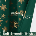 thumbnail image 2 of Alishomtll Green Christmas Blackout Curtains Golden Snowflake Foil Print Room Darkening Window Drapes, 52" x 84"L, Set of 2 Panels, 2 of 7