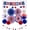 Blue, variant on 34PCS 4th of July Decorations Patriotic Decorations Love USA Banner Red White Blue Paper Fans, Star Streamer, Pom Poms, Hanging Swirls for Memorial Day Veterans Labor Presidents Flag