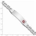 thumbnail image 3 of White Sterling Silver bracelet Medical Anchor Red 8 in 9 mm, 3 of 3