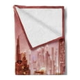 thumbnail image 2 of Cityscape Soft Flannel Fleece Throw Blanket, Dubai at Night Scenery Tall Skyscrapers Panorama Picture Peninsula, Cozy Plush for Indoor and Outdoor Use, 60" x 80", Multicolor, by Ambesonne, 2 of 5