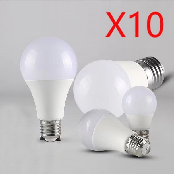Bombillas LED E27 para el hogar, potencia Real de 220V, 3W, 6W, 9W, 12W, 15W, 18W, 20W, 24W, alto brillo, para sala de estar y cocina, dormitorio, 10 unidades