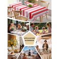 thumbnail image 6 of Red Pink Stripe Tablecloth Rectangle Table Cloths 54x108, Waterproof Tablecloth Outdoor Table Cloth, Geometric White Vertical Striped Washable Table Cover for Kitchen Dinning Party, 6 of 8