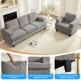 thumbnail image 2 of BALUS Living Room Furniture Sets, Modern Chenille Couch and Loveseat Sets, Oversized Sectional Couch Sets with Deep Seat, Light Grey, 2 of 7