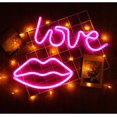 thumbnail image 3 of 2 piezas de luces de neón LED ShuxiuWang decoración de pared USB labios rosas, 3 of 5