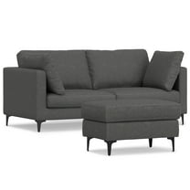 Simpli Home Ava 76-inch Sofa and Ottoman Set in Tightly Woven Performance Fabric