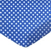 SheetWorld Fitted 100% Cotton Flannel Play Yard Sheet Fits BabyBjorn Travel Crib Light 24 x 42, Polka Dots Royal Blue