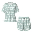thumbnail image 4 of Kdxio White Swan Print Pajamas Sets for Women Short-Sleeved Pjs with Lounge Shorts Two Piece Sleepwear S-4XL, 4 of 9