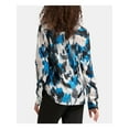 thumbnail image 2 of DKNY Womens Abstract Print Button Down Blouse, Black, X-Small, 2 of 4