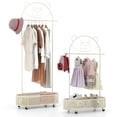thumbnail image 2 of Topcobe Kid Clothes Rack with 3 Adjustable Heights and Wheels, Kids Furniture for Living Room Bedroom-White, 2 of 7