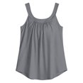 thumbnail image 5 of Dress Built In Bra Sleeveless Tank For Pleated Square Neck Wide Strap Flowy Loose Fit Summer Blouse, 5 of 6