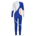 thumbnail image 3 of TiaoBug Kids Girls Turtleneck Long Sleeve Full Length Unitard Gymnastics Dance Leotard Skating Bodysuit Blue 16, 3 of 7