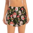 thumbnail image 2 of Pofeuu Edgehog and Mushrooms Print Women's Athletic Shorts Running Workout Shorts Tummy Control Quick Dry Gym Shorts with Pockets Double layer sports shorts-Medium, 2 of 7