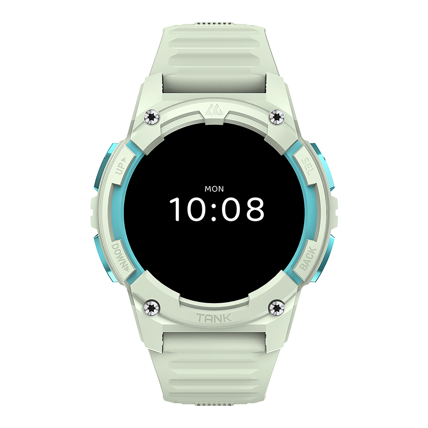 KOSPET TANK S2 1.32-In. AMOLED GPS Smartwatch with Silicone Band (Iris Green), P-S001-G