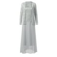 thumbnail image 4 of Njagoc3 Womens Long Sleeve Tie - Waist Maxi Dress, Solid Color, Casual Daily & Brunch Outfit, 4 of 6