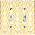thumbnail image 1 of Metal Light Switch Plate Cover Japanese Pattern Yellow Sea Wave Wallpaper WAL015, 1 of 13