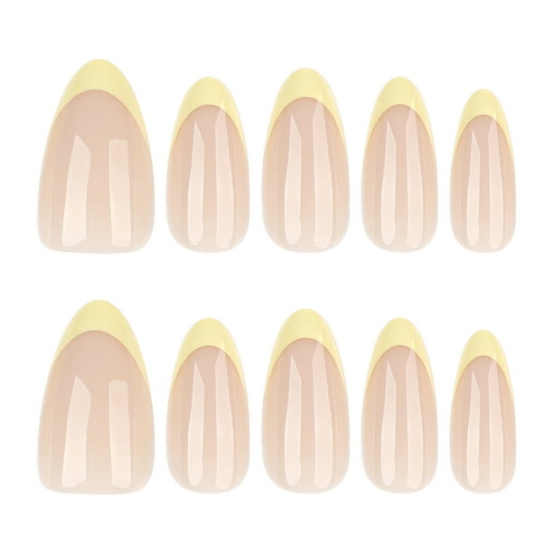 Set de Manicura Francesa con Uñas Postizas con Acabado Degradado | 24 Uñas Cortas y Fáciles de Usar | Lámina de Pegatinas de Fácil Aplicación | Estilo Versátil | Degradado Melocotón | 24 Pegatinas pa