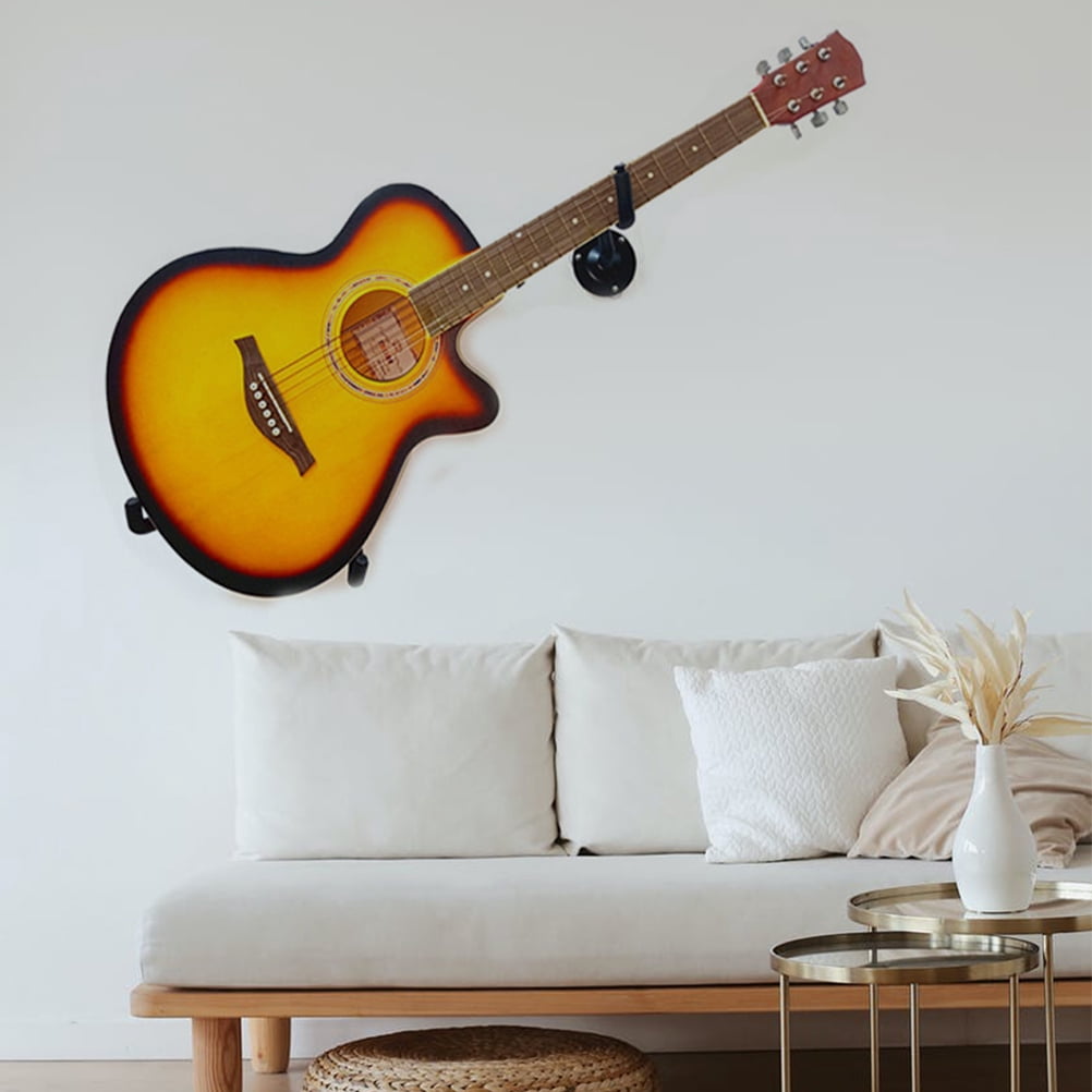 TOYMYTOY 1Set Black Guitar Wall Mount Hanger Durable Iron Horizontal Holder for Bass Ukulele