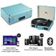 thumbnail image 5 of Reproductor de discos estéreo de vinilo azul, tocadiscos portátil de 3 velocidades, Maleta integrada con 2 altavoces, salida de línea RCA, conector auxiliar para auriculares, grabadora de PC, 5 of 5