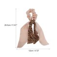 thumbnail image 4 of Unique Bargains 1 Pc Elegant Double-layer ribbon pearl Scrunchies Hair Elastic Band pink, 4 of 5