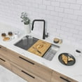 thumbnail image 1 of Stylish Undermount 33" Graphite Black Single Bowl Workstation Kitchen Sink with 5 accs S-613WN, 1 of 16