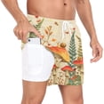 thumbnail image 2 of joogoo Men's Snail on Mushrooms Swim Trunks with Liner Pocket Beach Shorts Small, 2 of 9