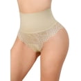 thumbnail image 4 of INSPIRE CHIC Mother's Day Women's High Cut Lace Tummy Control Thongs Waist Trainers Panties X-Large Beige, 4 of 5