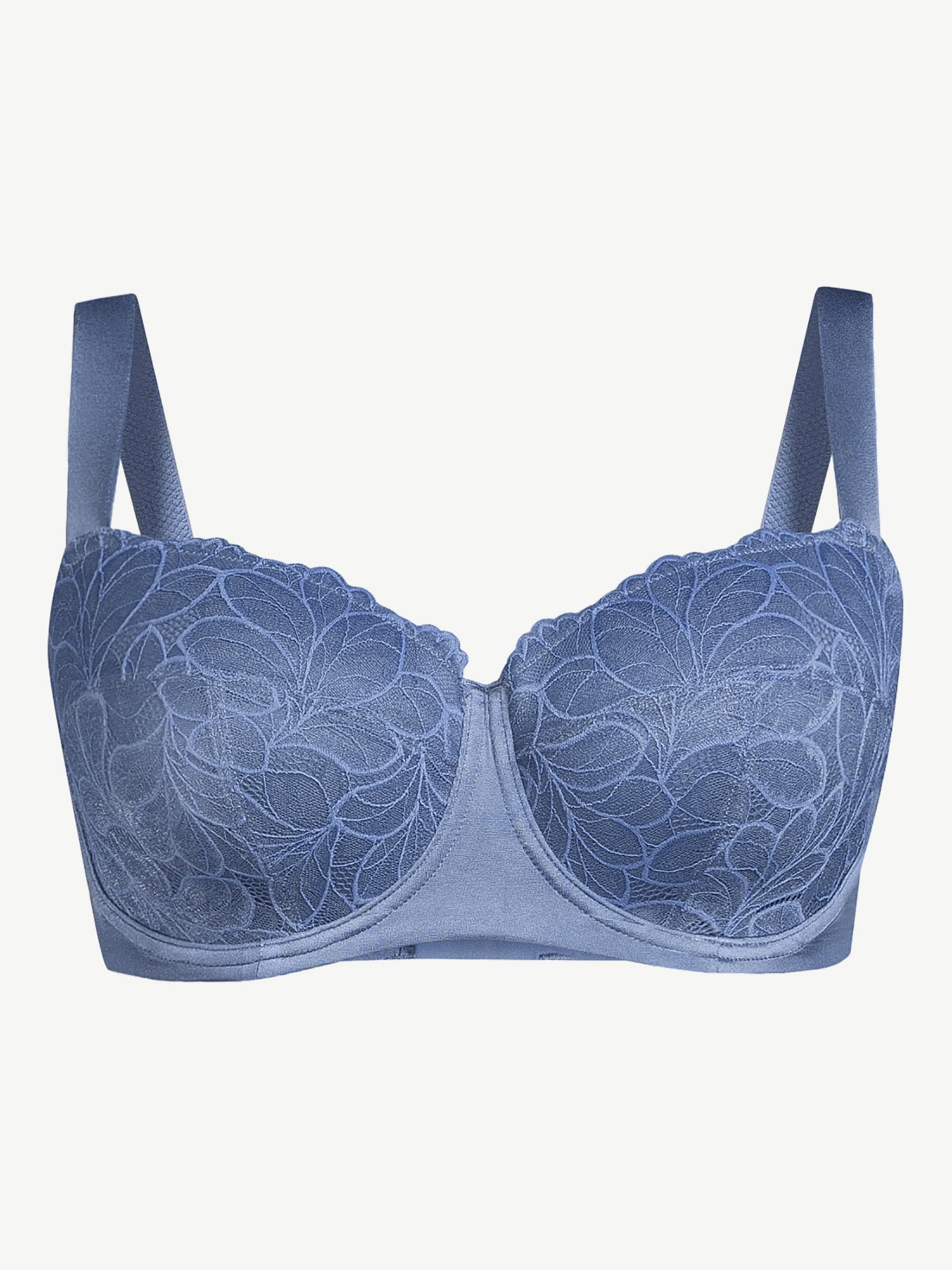 Rosme Womens Unpadded Bra with Padded Straps, Collection Crystal, Size 36C  Blue at  Women's Clothing store